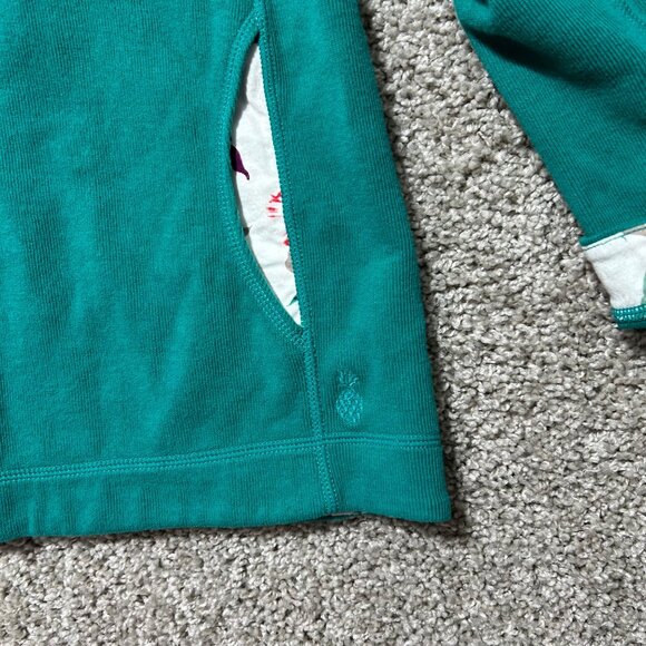 Tommy Bahama Womens Teal Full-Zip Jacket L/G With Floral Lining 98% Cotton 2% Sp - Picture 4 of 11